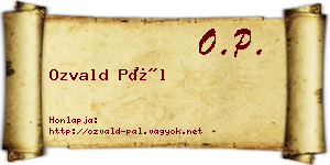 Ozvald Pál névjegykártya